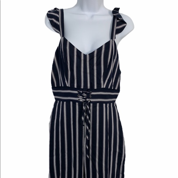 Parker Multi Stripe Navy Blue white Romper - Picture 5 of 12